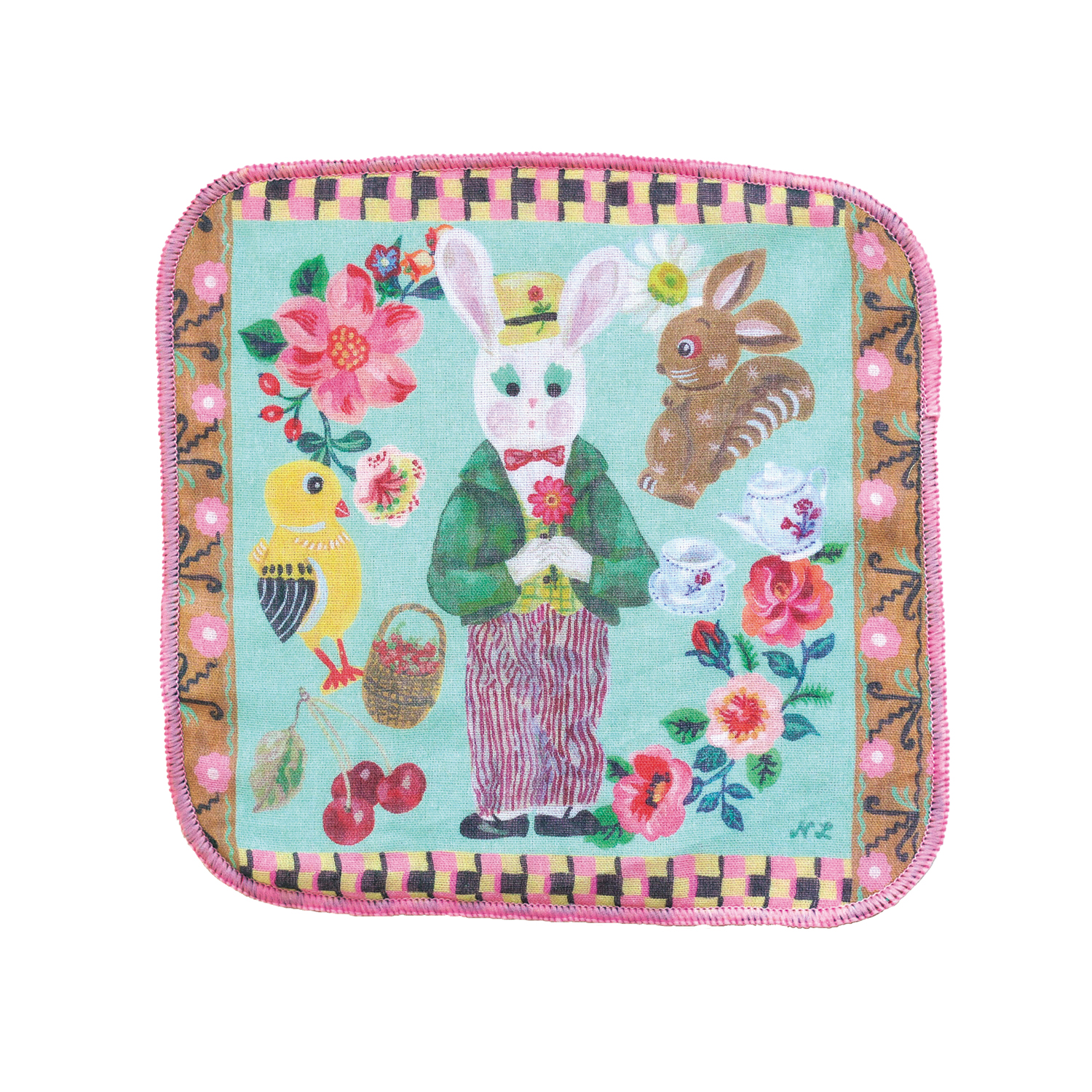 NathalieLete ナタリーレテ Nathalie Lete Gauze Hand Towel Gardener rabbit 511013 main image 1